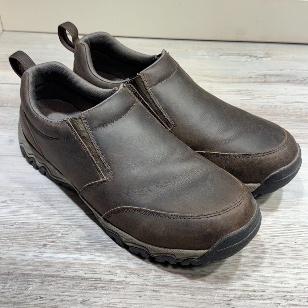 DULUTH Wild Boar Leather Mocs Shoes Men's Size 13W Dark Brown 49521